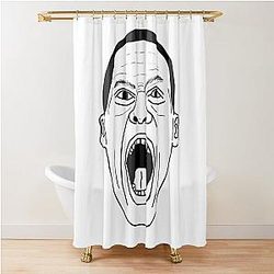 RUSSELL WESTBROOK PRIMAL SCREAM FACE OF FURY BLACK WHITE MINIMALIST DESIGN Shower Curtain