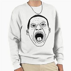 Russell Westbrook Primal Scream Face of Fury Black White Minimalist Design Pullover Sweatshirt