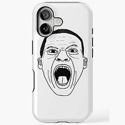 RUSSELL WESTBROOK PRIMAL SCREAM FACE OF FURY BLACK WHITE MINIMALIST iPHONE TOUGH CASE