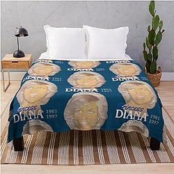 Princess Diana Portrait Painting Throw Blanket