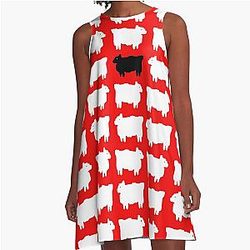 Princess Diana Holiday Sheep Sweater Memorabilia Souvenir A-Line Dress Gift