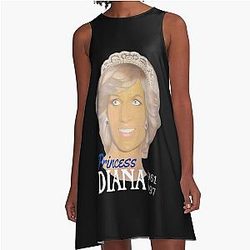 Princess Diana Portrait Tribute A-Line Dress