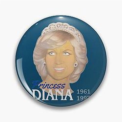 Princess Diana Portrait Painting Tribute Pin