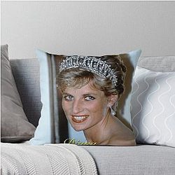 Beautiful HRH Princess Diana in her tiara Brazil 1991 Pro Photo Throw Pillow
