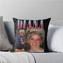 PRINCESS DIANA 90s RETRO VINTAGE THROW PILLOW