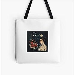 Robot Offers Flower to Princess Leia All Over Print Tote Bag