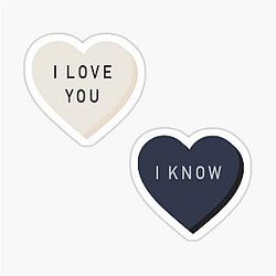 Han Solo and Princess Leia Conversation Heart Sticker Pack
