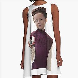 Young Princess Leia in an obi-wan kenobi A-Line Dress