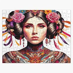 Princess Leia Folk Nouveau Artistic Floral Collection Jigsaw Puzzle