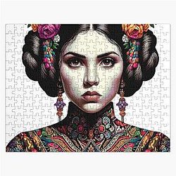 Princess Leia Folk Nouveau Artistic Floral Collection Jigsaw Puzzle