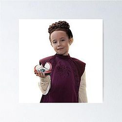 Young Princess Leia with Obi Wan Kanobi Poster