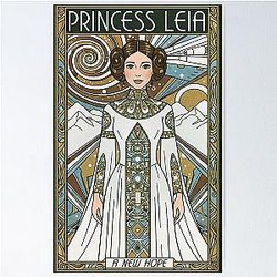 Princess Classic Iconic Star Wars Character Illustration Poster