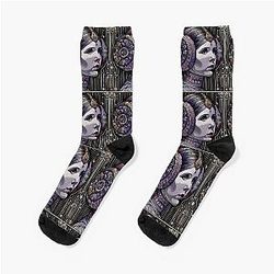 Princess Leia Classic Portrait Iconic Star Wars Character Illustration Socks