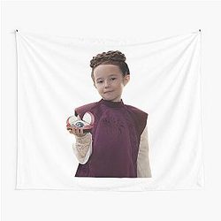 Young Princess Leia with Obi Wan kanobi Tapestry
