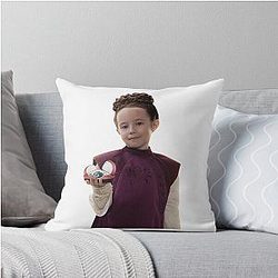 Young Princess Leia with Lola - Obi Wan Kenobi Throw Pillow