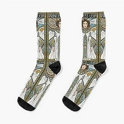 Princess Leia Classic Poster Iconic Star Wars Character Illustration Socks