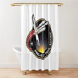 Project Hail Mary Mission Patch from the Movie Shower Curtain