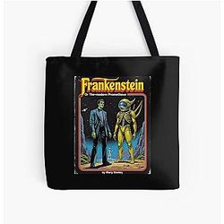 Frankenstein the Modern Prometheus Sci-Fi Book Cover Art Tote Bag