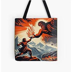 Prometheus Steals Fire All-Over Print Tote Bag
