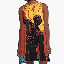 Prometheus Bringing the Fire to Humanity A-Line Dress