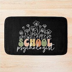 School Psychologist Job Gift Idea Cute Psych Squad Bath Mat
