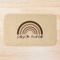 Psych Nurse Rainbow - Mental Health Nurse Gift for Mental Health Worker Bath Mat