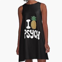 Psych Pineapple A-Line Dress