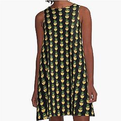 Psych Pineapple A Line Dress