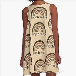 Psych Nurse Rainbow - Mental Health worker - Gift for mental health worker A-Line Dress