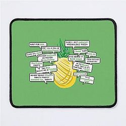 Iconic Psych quotes featuring a pineapple mousepad