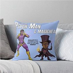 The Amazing Psych Man MagicHead Throw Pillow