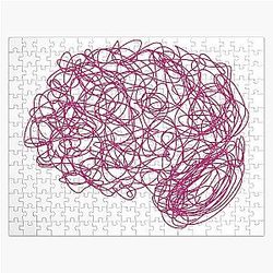 Fuchsia Pink Brain Cerebral Psychology Mental Health Neuroscience Anatomy Psychiatry Jigsaw Puzzle