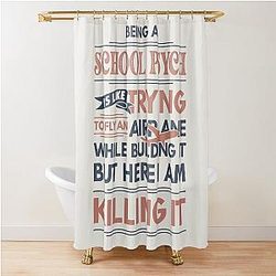Being A School Psychologist Is Like Trying To Fly An Airplane While Building It But Here I Am Shower Curtain