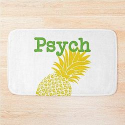 Minimalist Pop Culture Lime Yellow Fun Green Pineapple Bath Mat