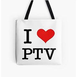 I Heart PTV All Over Print Tote Bag