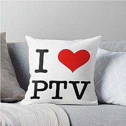 I Heart PTV Throw Pillow
