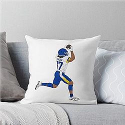 Puka Nacua Leaping Catch Throw Pillow