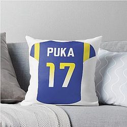 Puka Nacua Mania throw pillow