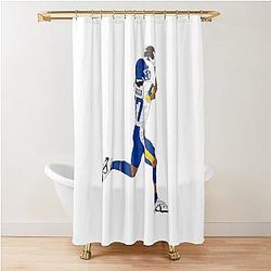 Puka Nacua Leaping Catch Shower Curtain