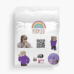 Purple sticker pack duvet cover