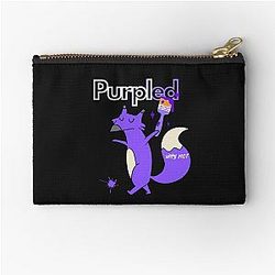 Cool Purple Fox Zipper Pouch