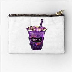 Purple bubble tea zipper pouch