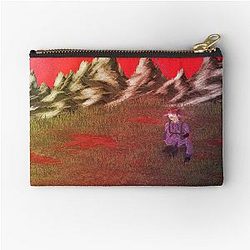Purple Character Print Zipper Pouch