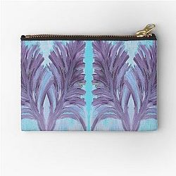 Painted Purple Leaves Zipper Pouch