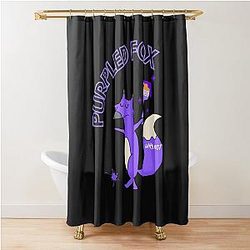 Purple fox Shower Curtain