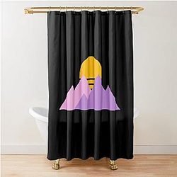 Purpled Pastel Mountain Shower Curtain