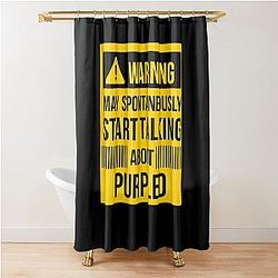 Warning May Spontaneously Talk About Purple Shower Curtain