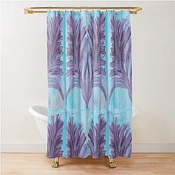 Painted Purple Leaves Shower Curtain
