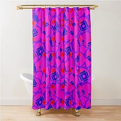 Purple Boho Abstract Pattern Shower Curtain