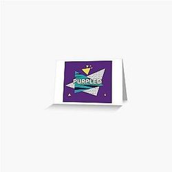 Purple Retro Gamer Art Greeting Card